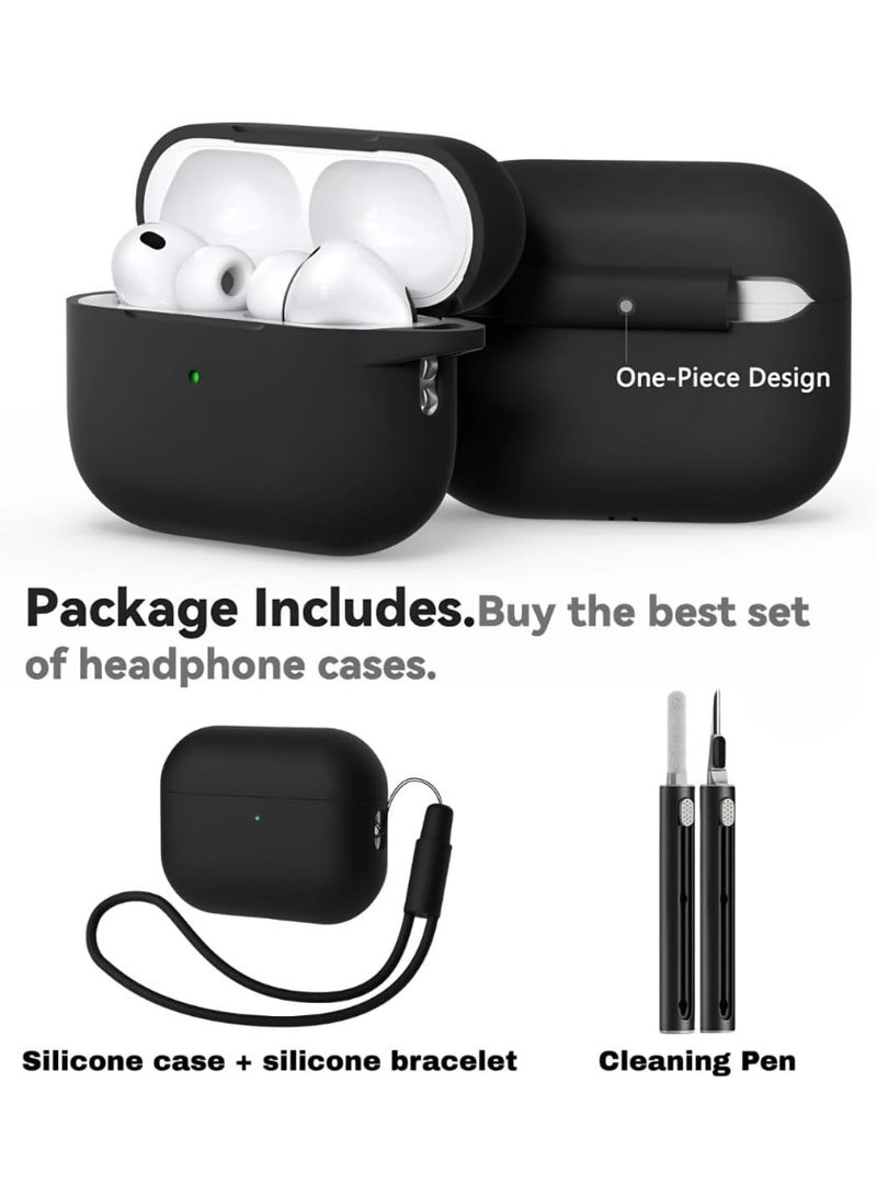 for AirPods Pro 2nd Generation Case 2022/2023 with Cleaner Kit, Soft Silicone Protective Case for Apple AirPod Pro 2 Gen Case Cover for Women Men, AirPods Pro Case with Lanyard - Image 3